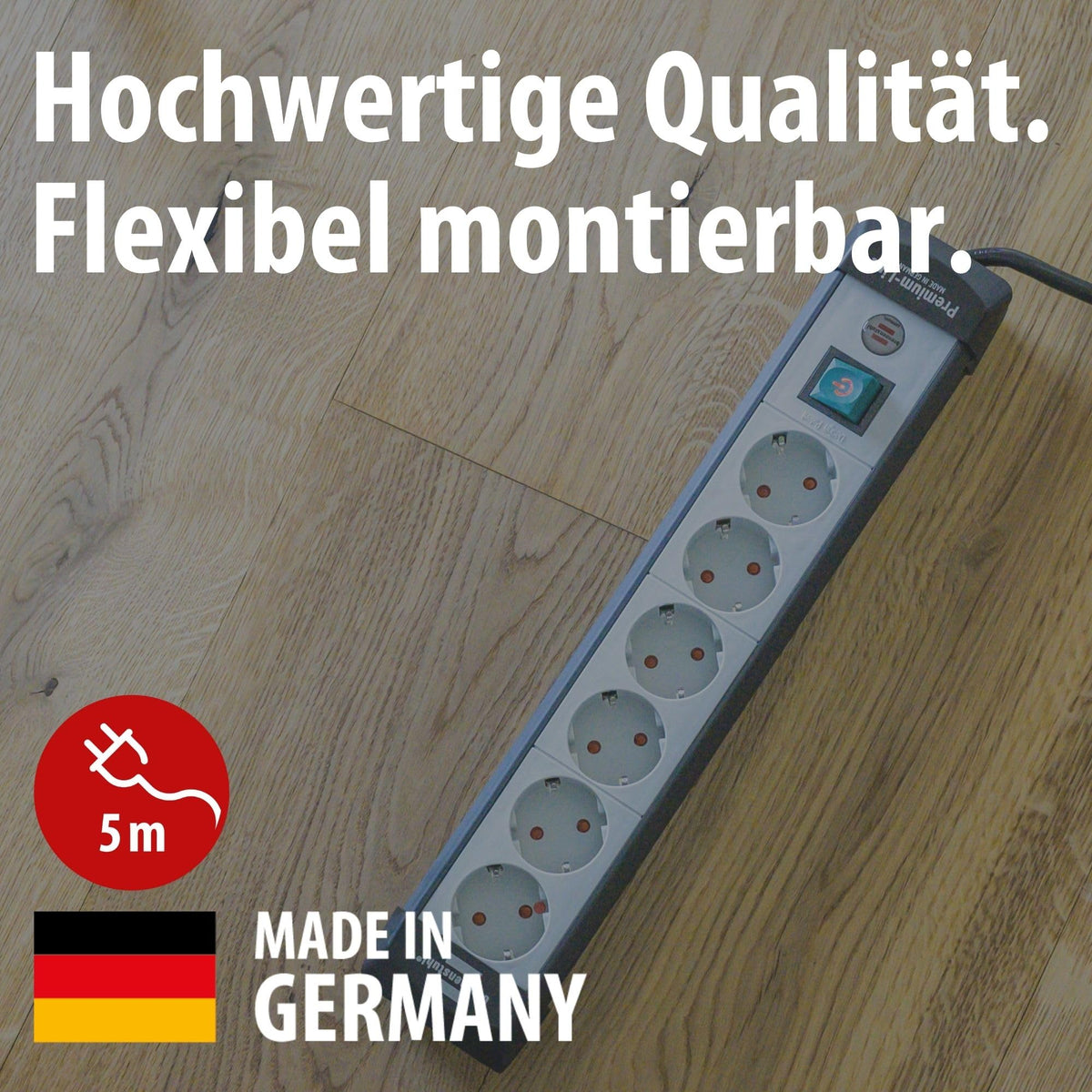 Brennenstuhl Premium-Line Steckdosenleiste 6-Fach, 5m