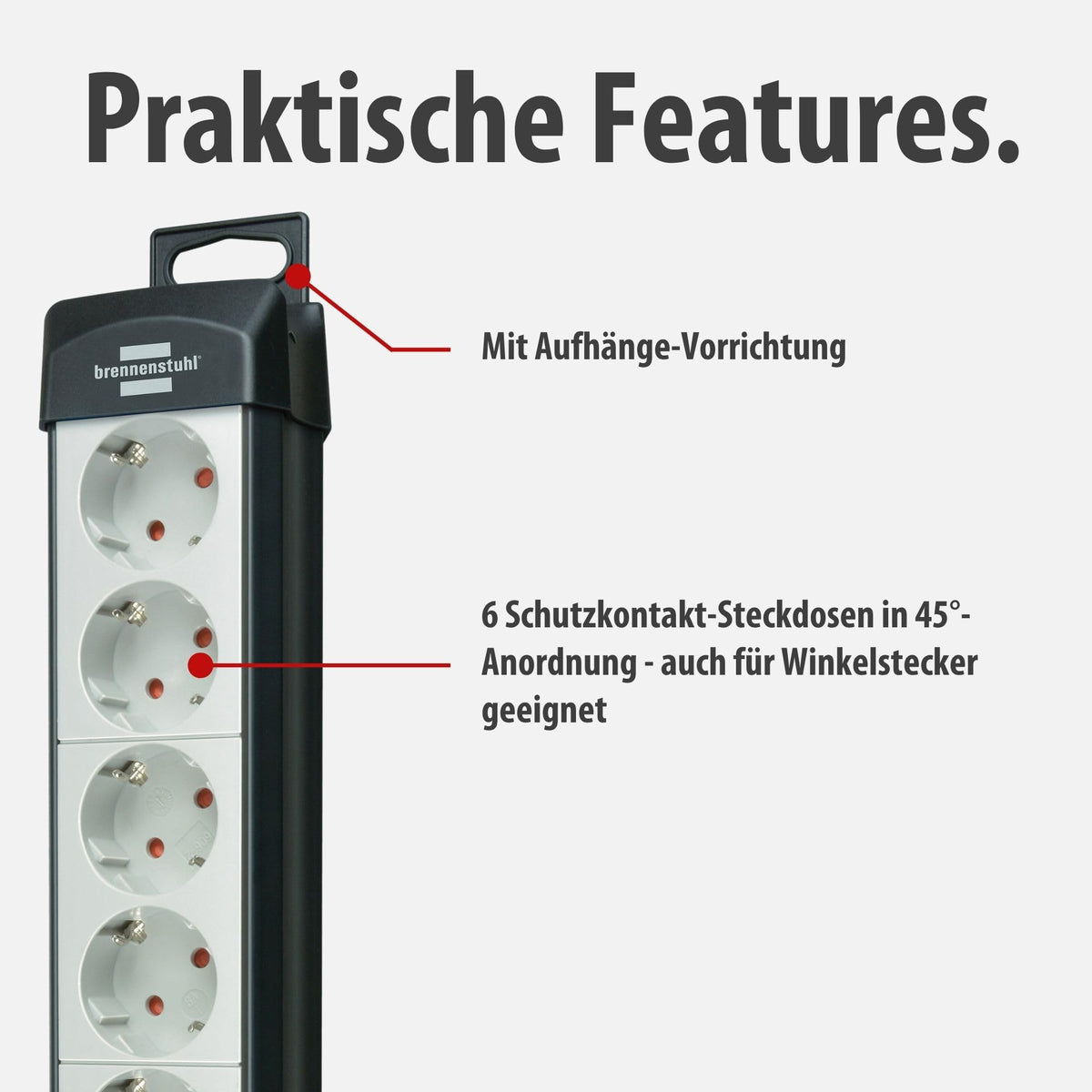 Brennenstuhl Premium-Line Steckdosenleiste 6-Fach, 5m