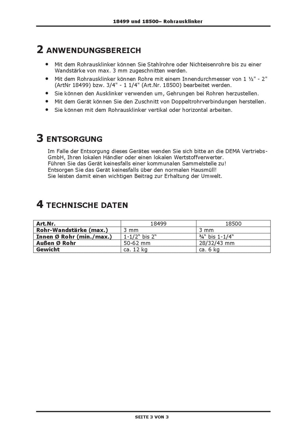DEMA Rohrausklinker 3/4–1 1/4 Zoll – Rohrausschneider, Ausklinkergerät, Rohrbearbeitungswerkzeug – präzise, robust, effizient – für Handwerk & Bau