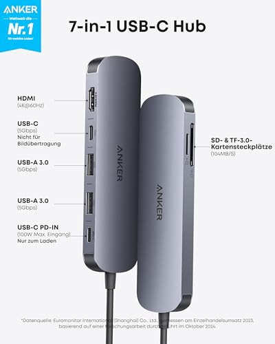 Anker 7-in-1 USB-C Hub mit 4K@60Hz HDMI