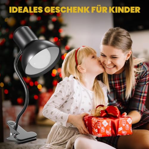 Klemmlampe Bett mit Fernbedienung, Wiederaufladbare Leselampe Bett, 15 Farben 10 Helligkeitsstufen, Flexible Klemmleuchten für Kinderzimmer, Camping, RGB-Stimmungsbeleuchtung