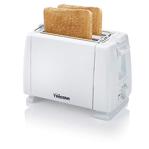 Tristar Toaster, 650 W, 2 Scheiben, 6 Bräunungsstufen, Brötchenaufsatz, Weiß [BR-1009]