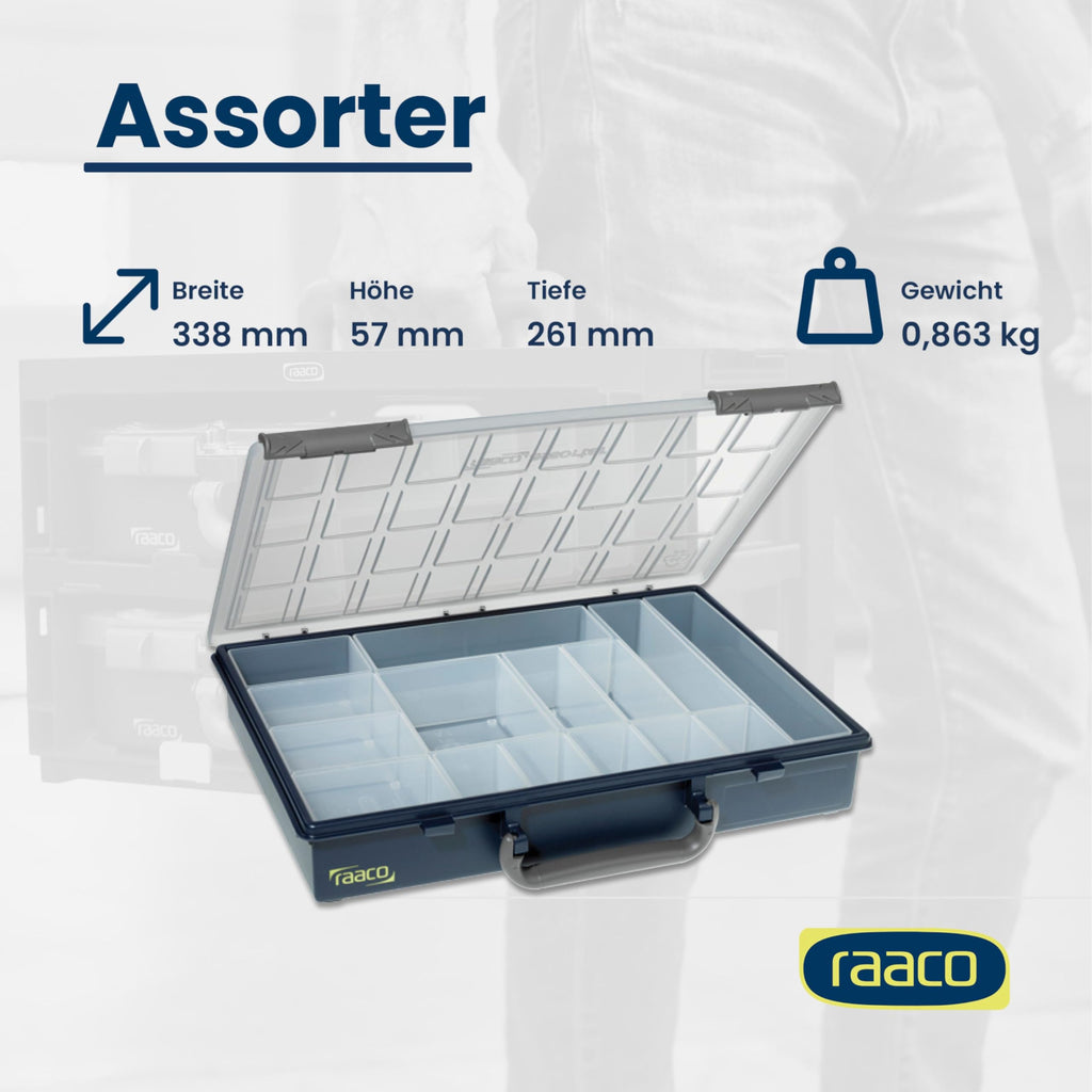 Raaco Assorter 55 4x8-15 Sortierbox, 15 Einsätze, Sichere Aufbewahrung