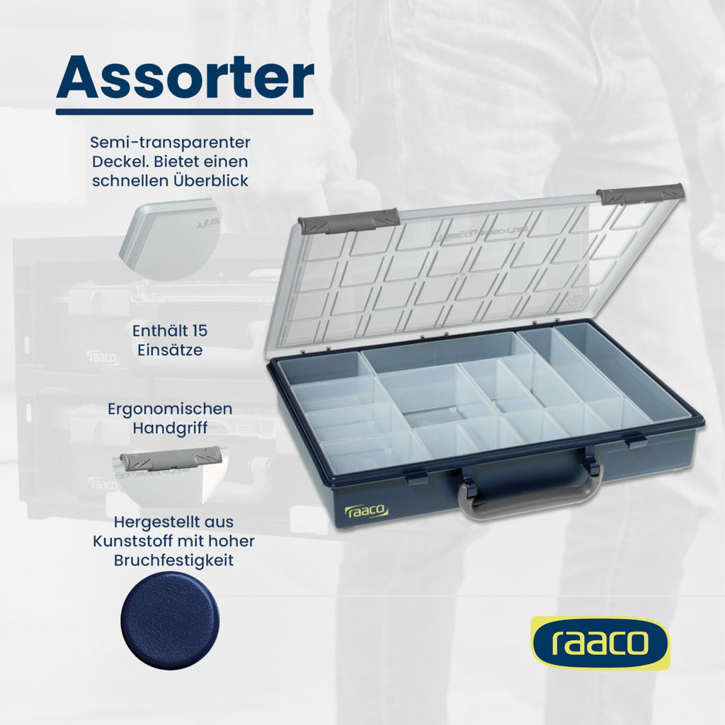 Raaco Assorter 55 4x8-15 Sortierbox, 15 Einsätze, Sichere Aufbewahrung