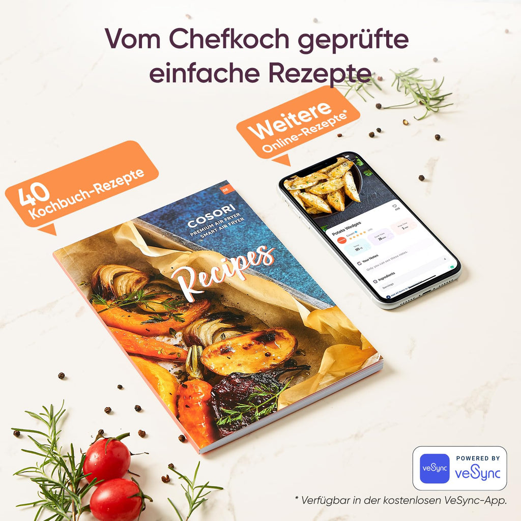 Cosori Airfryer, mit Shake-Reminder, 11-in-1 5,5L Heißluftfritteuse