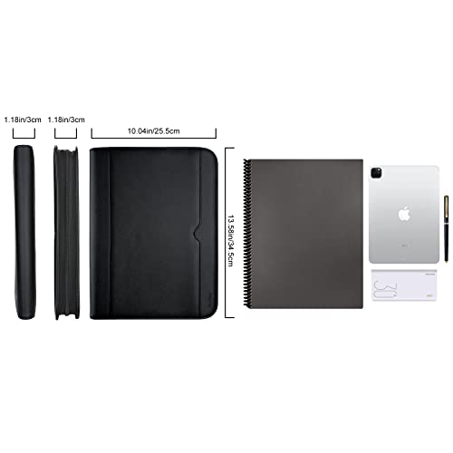 ProCase A4 Schreibmappe Konferenzmappe Portfolio Dokumentenmappe -Schwarz
