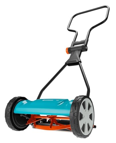 Gardena Classic Spindelmäher 330: Handrasenmäher mit 33cm Arbeitsbreite für bis zu 150 m² Rasenfläche, Messerwalze aus Qualitätsstahl, berührungslose Schneidetechnik, geräuscharm und präzise (4027-20)