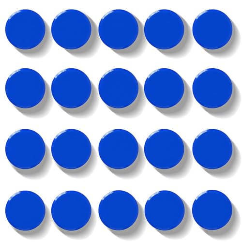 20 Stück Magnete für magnettafel - Kleine Magnete stark | Blaue Mini Runde Kühlschrankmagnete & Whiteboard Magnet | Tafelmagnete mit Starkem Halt für Pinnwand, Magnetwand, Küche & Büro