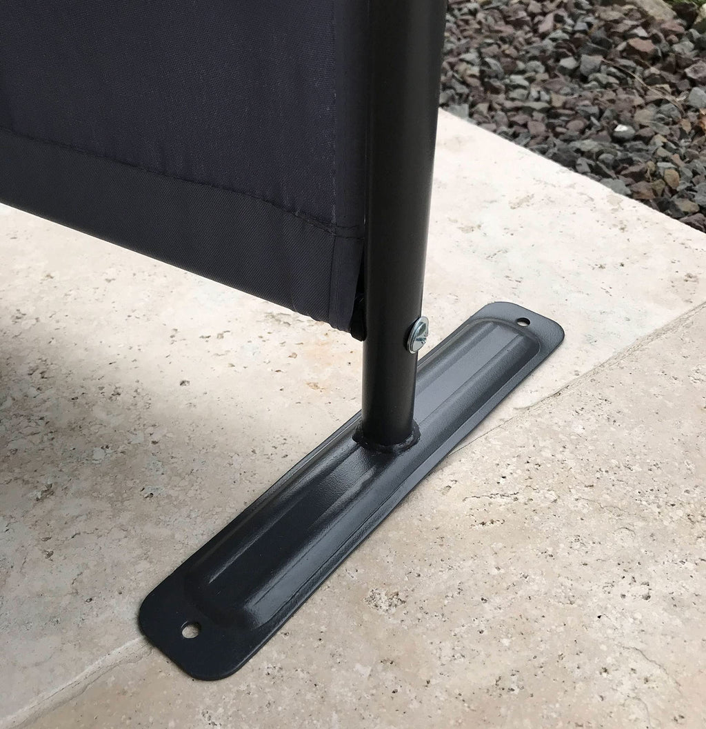 QUICK STAR Paravent 4 Teilig 165 x 220 cm Stoff Raumteiler Trennwand Balkon Sichtschutz Stellwand Faltbar Grau