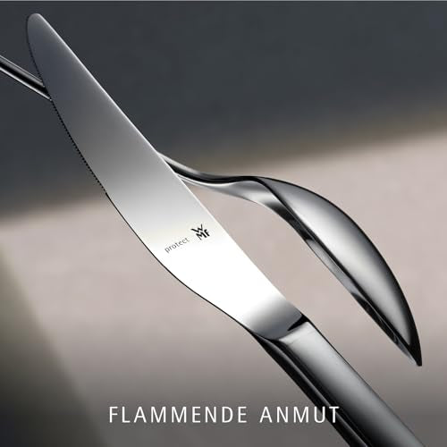 WMF Flame Plus Edelstahl Besteck Set 6 Personen, Essbesteck Set 30 teilig, Hohlheftmesser, Cromargan protect poliert, kratzbeständig, spülmaschinenfest