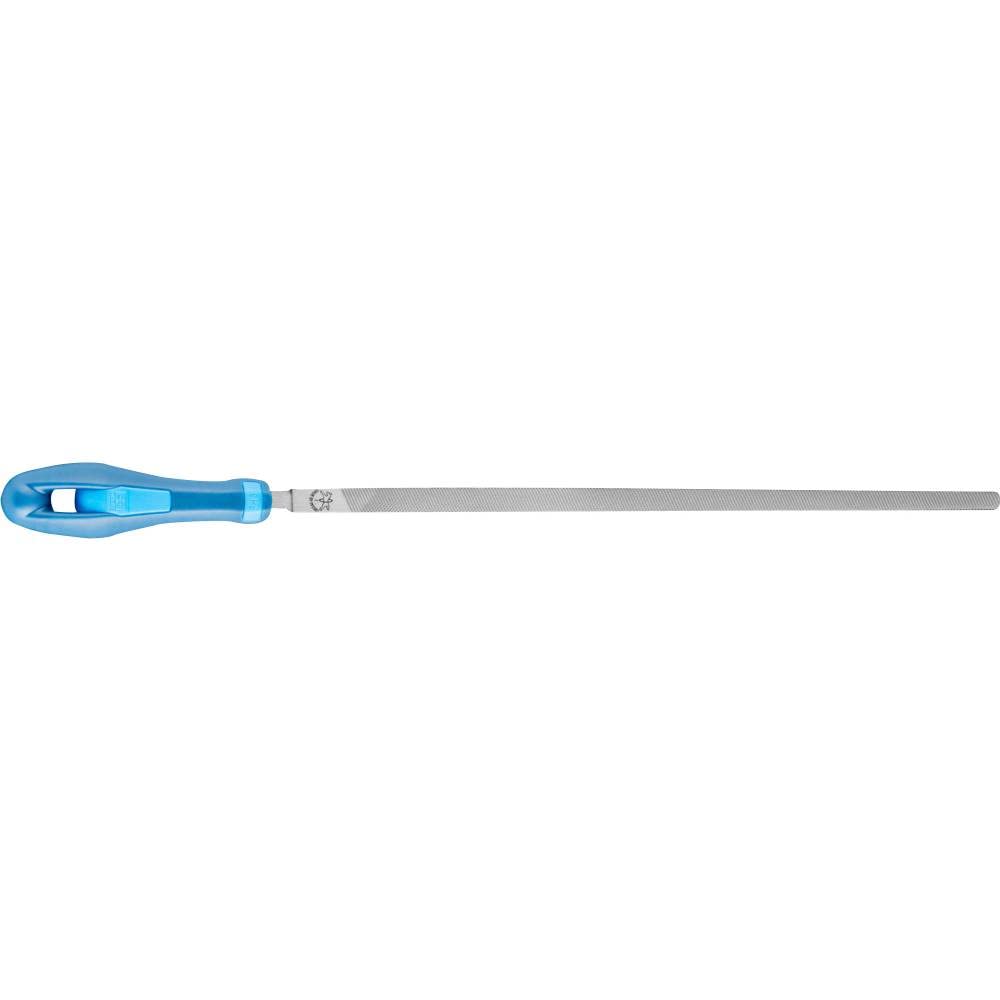 PFERD TOOLS Werkstattfeile Vierkant, 150mm, quadratische, spitz zulaufende Feile, Kreuzhieb H2 auf vier Seiten, Ergonomie-Feilenheft, 11212157 – für universelle Schrupp- und Schlichtarbeiten geeignet