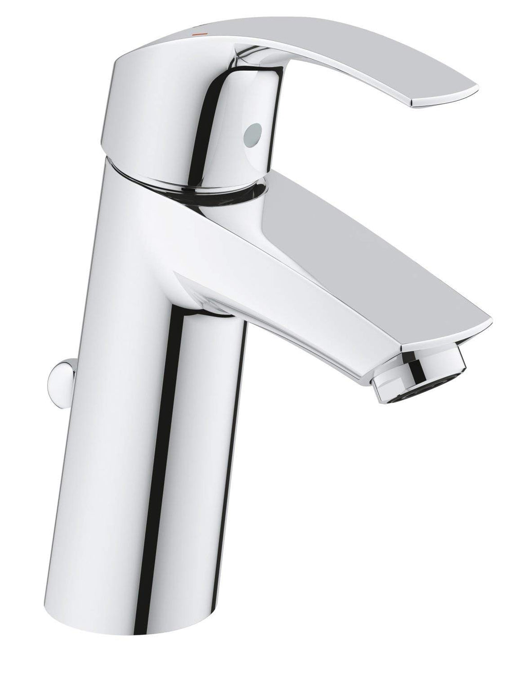 GROHE Eurosmart, Waschtischarmatur, wassersparend (Wasserhahn für das Bad, Badarmatur mit Zugstangen-Ablauf, 17cm hoch, einfache Installation am Waschbecken), chrom, 23322001