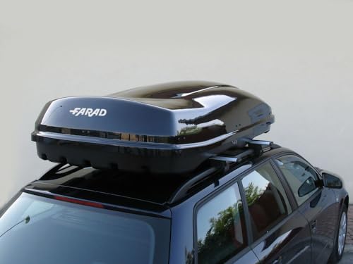 Farad Marlin Dachbox 680L schwarz metallic mit Lifter - Doppelter Seitenöffner, TÜV-GS Zulassung, 5 Jahre Garantie - 3-Punkt-Zentralverriegelung mit Sicherheitsschlüssel