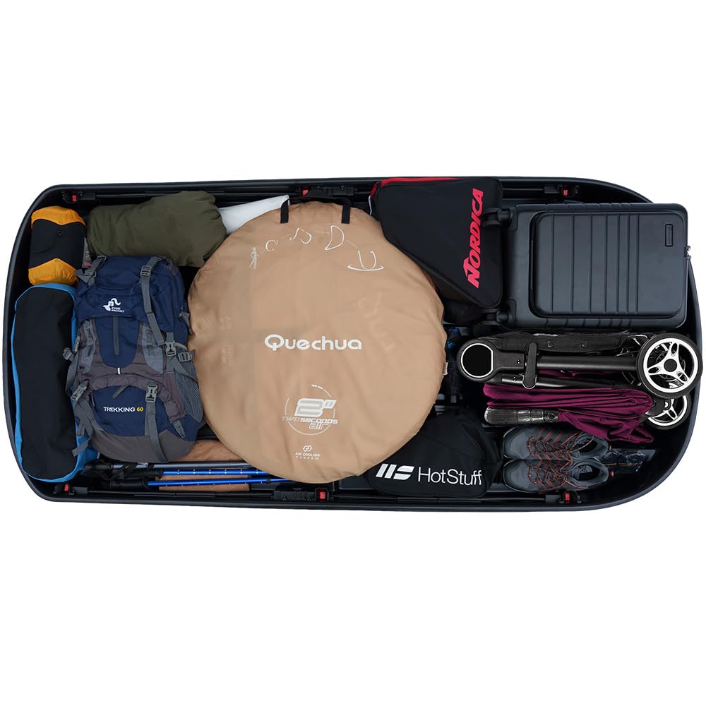Farad Marlin Dachbox 680L schwarz metallic mit Lifter - Doppelter Seitenöffner, TÜV-GS Zulassung, 5 Jahre Garantie - 3-Punkt-Zentralverriegelung mit Sicherheitsschlüssel