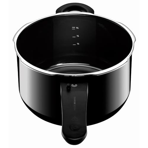 Silit Sicomatic t-plus Schnellkochtopf 2,5l, Schnelltopf 18 cm, Silargan Funktionskeramik, Induktion, 3 Kochstufen, Einhand-Drehregler, schwarz