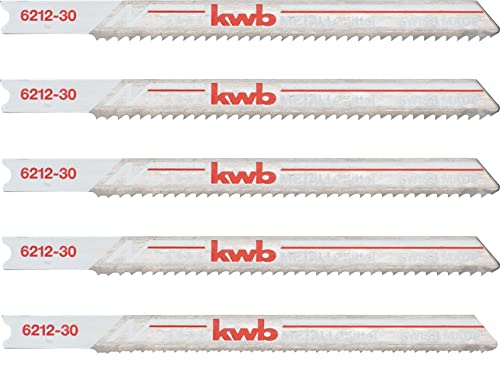 kwb Stichsägeblätter für Metall aus stabilem Bi-Metall, hochelastisch, mit Einnockenschaft (T-Schaft), Einstichzahn, optimale Standzeit, stahlblanke Oberfläche, für feine Schnitte