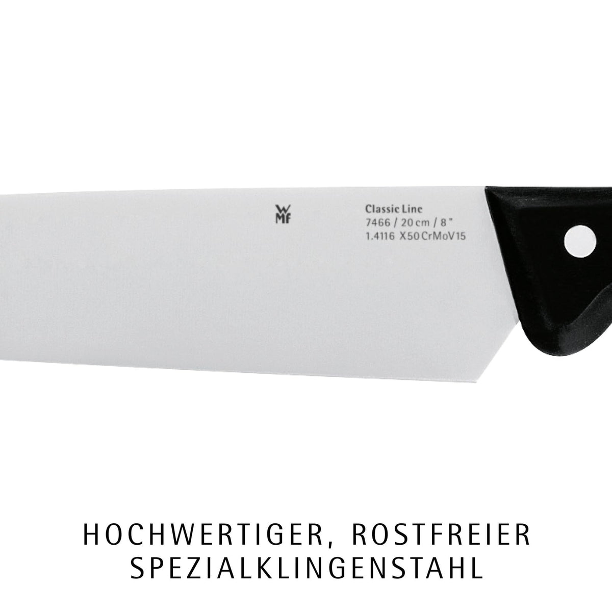 WMF Classic Line Brotmesser Wellenschliff 34 cm, Brötchenmesser, Spezialklingenstahl, Sägemesser, Messer scharf, Kunststoffgriff, Klinge 21 cm