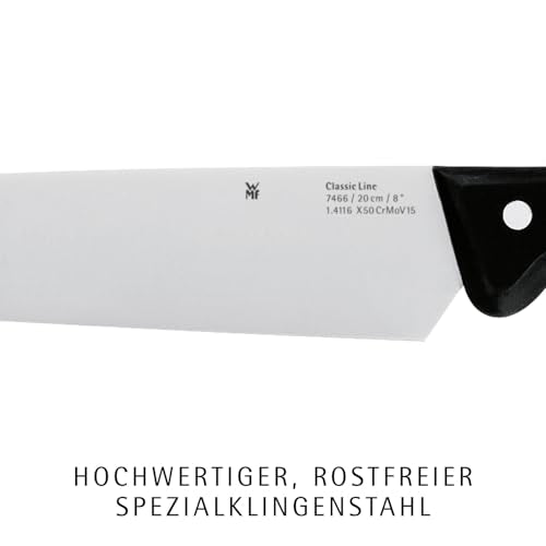 WMF Classic Line Brotmesser Wellenschliff 34 cm, Brötchenmesser, Spezialklingenstahl, Sägemesser, Messer scharf, Kunststoffgriff, Klinge 21 cm