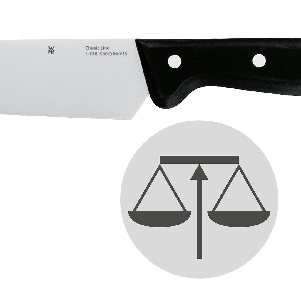 WMF Classic Line Brotmesser Wellenschliff 34 cm, Brötchenmesser, Spezialklingenstahl, Sägemesser, Messer scharf, Kunststoffgriff, Klinge 21 cm