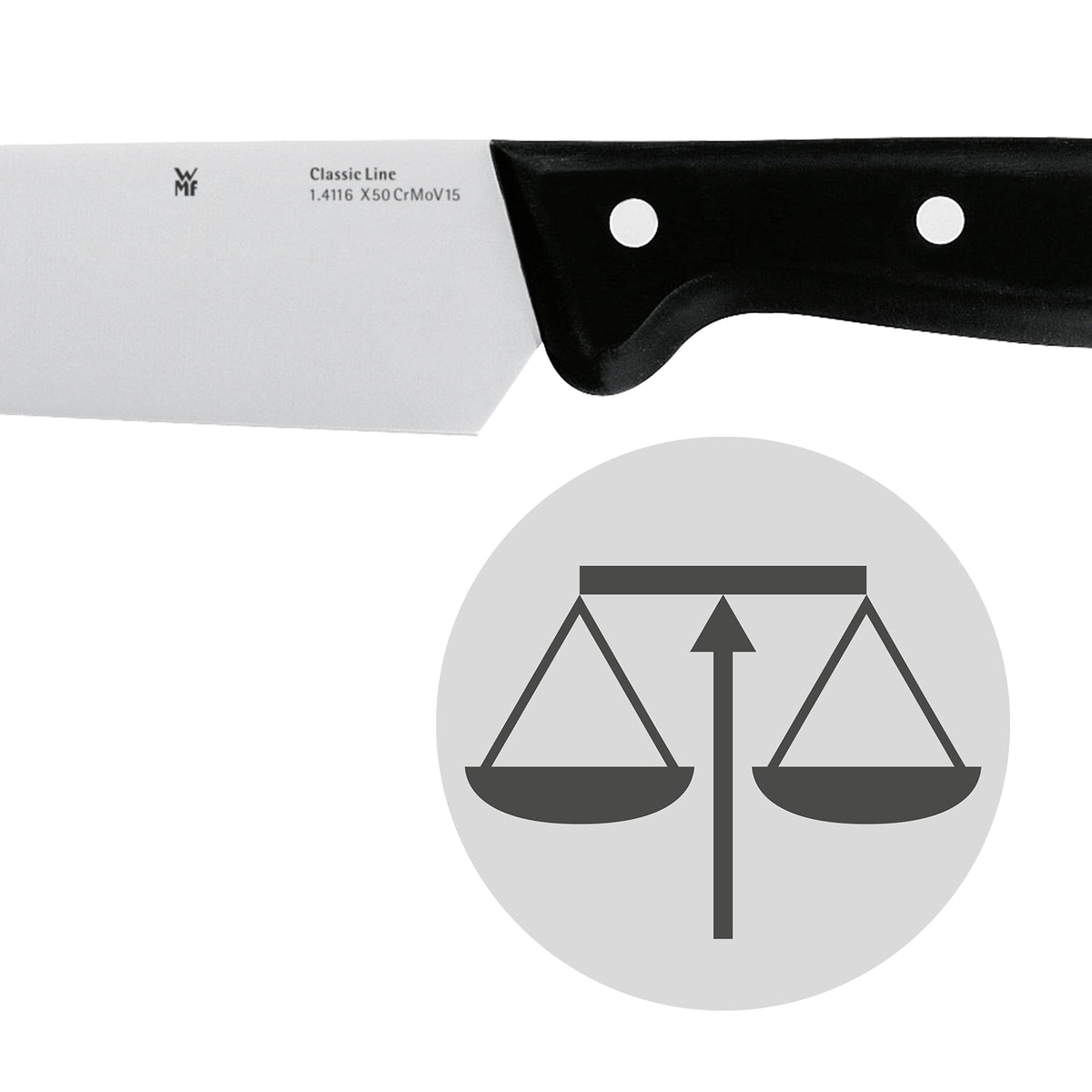 WMF Classic Line Brotmesser Wellenschliff 34 cm, Brötchenmesser, Spezialklingenstahl, Sägemesser, Messer scharf, Kunststoffgriff, Klinge 21 cm