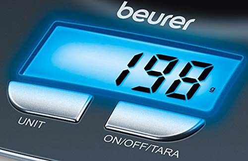 Beurer KS 25 Küchenwaage mit 1,2l Wiegeschüssel, digitale Küchenwaage mit Tara-Zuwiegefunktion und 3kg Tragkraft, (L x B x H) 220 x 150 x 50 mm