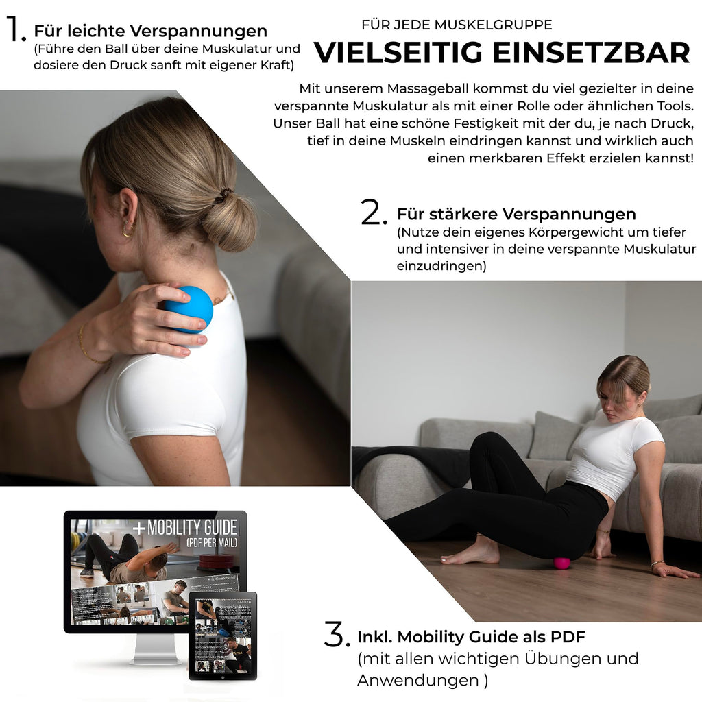 ATHLETIC AESTHETICS Massage-Ball [6cm Durchmesser] - Als Lacrosse-Ball und Faszien-Ball zur Selbstmassage und zur Triggerpunkttherapie (genaue Behandlung von Verspannungen) geeignet
