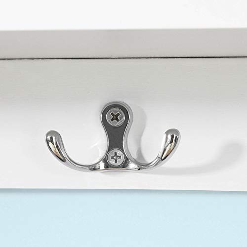 SoBuy® FRG48-L-W Wandgarderobe Wandhaken Hängeregal Badezimmerschrank mit 5 Haken weiß, B 72cm