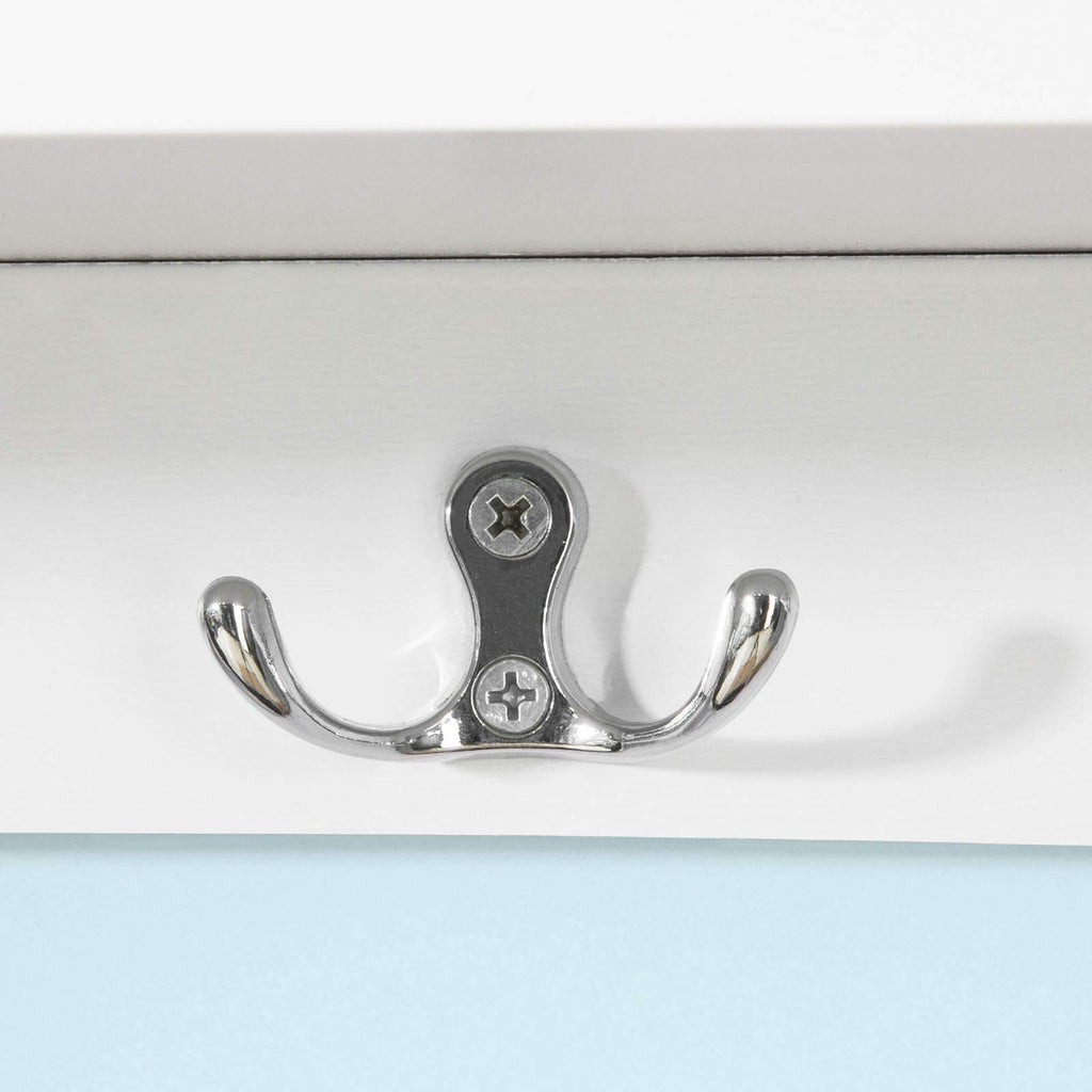 SoBuy® FRG48-L-W Wandgarderobe Wandhaken Hängeregal Badezimmerschrank mit 5 Haken weiß, B 72cm