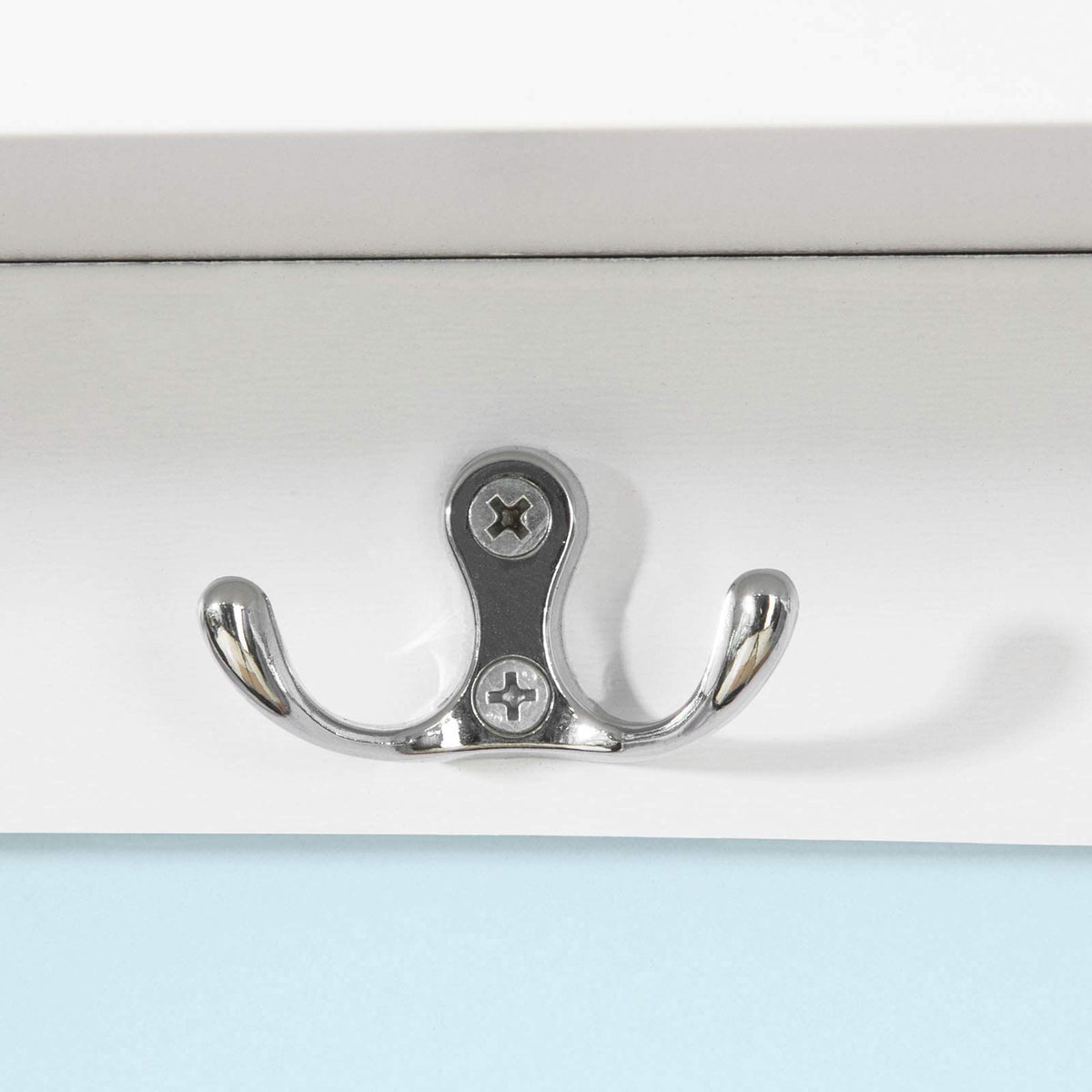 SoBuy® FRG48-L-W Wandgarderobe Wandhaken Hängeregal Badezimmerschrank mit 5 Haken weiß, B 72cm