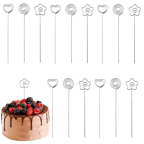 60 Metall Fotohalter, Memo Clip Mit Klammern - Herz, Rund und Blütenförmig - Hinweis Kartenhalter, Tischnummer Clip, Flower Card Holder für Party Hochzeit