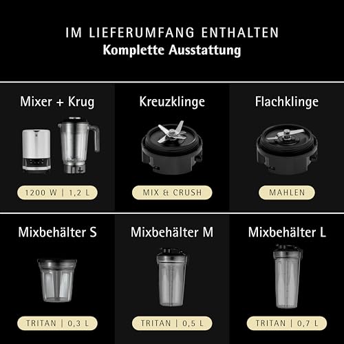WMF Kult Pro Multifunktionsmixer Hochleistungsmixer, 30.000 U/min, Smoothie Maker, Standmixer, Ice-Crush Funktion, 4 Mixbehälter inkl. ToGo-Verschluss
