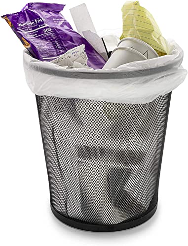 SENENQU 3 Stück Papierkorb Metall, 12L Büro Mülleimer Schwarz Metall Gitter, kleine Papierkorb Mülleimer Abfalleimer Büro Schreibtisch Schlafzimmer Badezimmer - 26.5 x 23.5 x 18.8 CM
