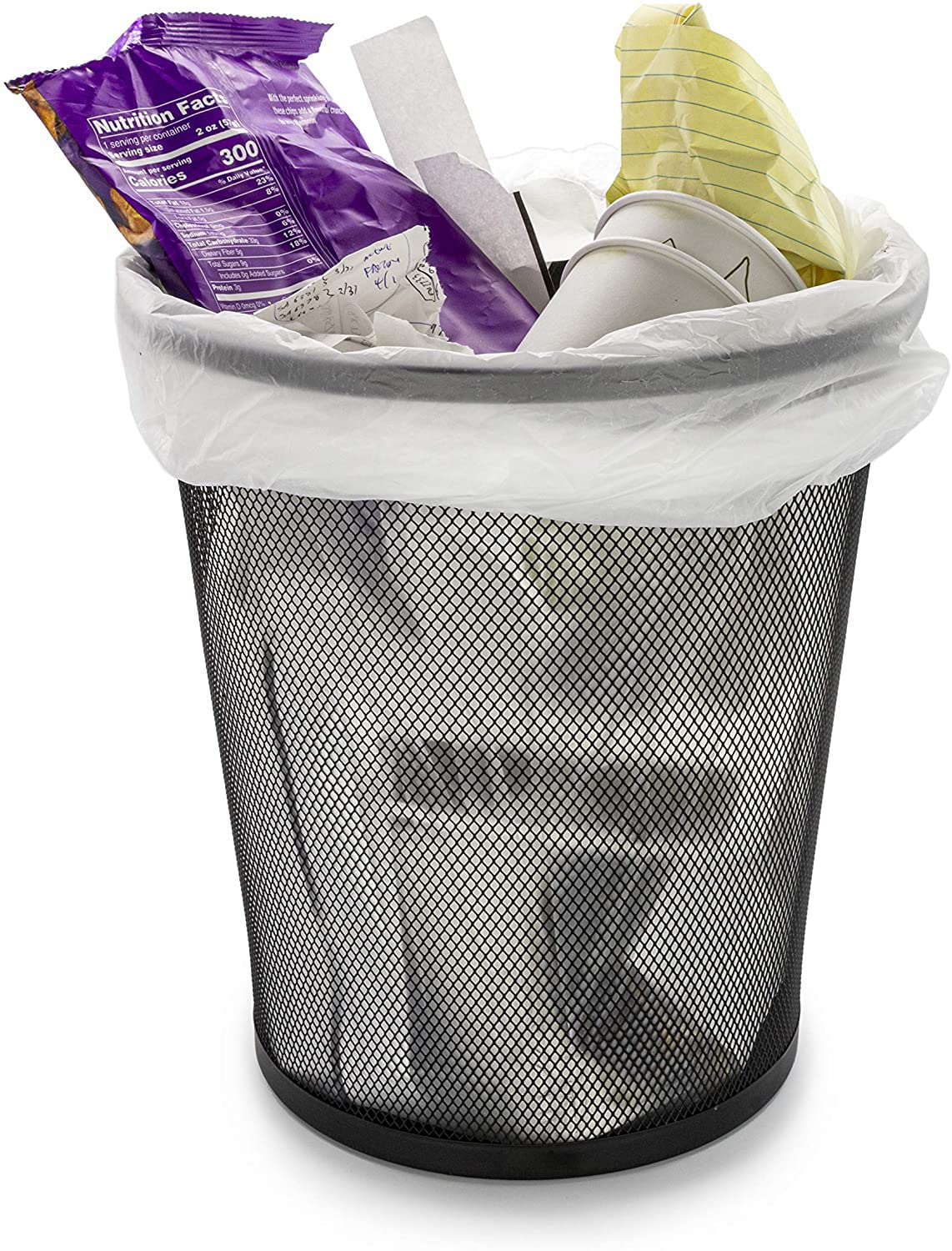 SENENQU 3 Stück Papierkorb Metall, 12L Büro Mülleimer Schwarz Metall Gitter, kleine Papierkorb Mülleimer Abfalleimer Büro Schreibtisch Schlafzimmer Badezimmer - 26.5 x 23.5 x 18.8 CM