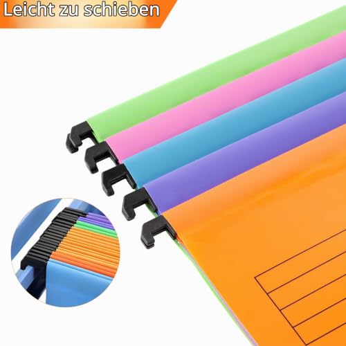 30 Stück Hängemappen A4 mit Tabs, 5 Farben, für Büro und Homeoffice
