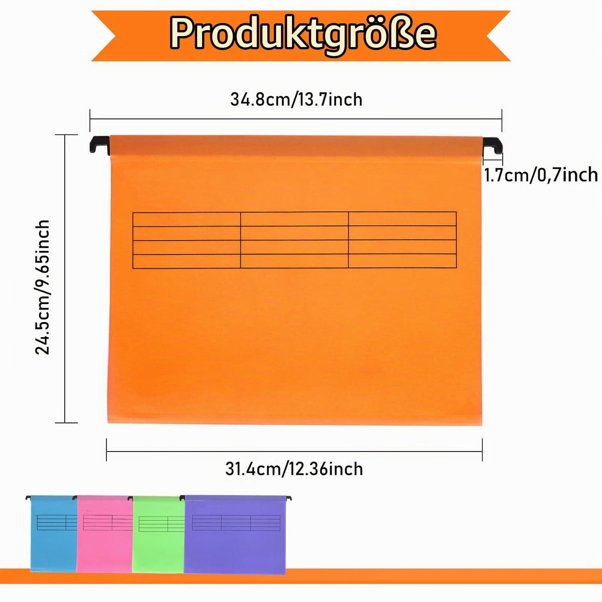 30 Stück Hängemappen A4 mit Tabs, 5 Farben, für Büro und Homeoffice