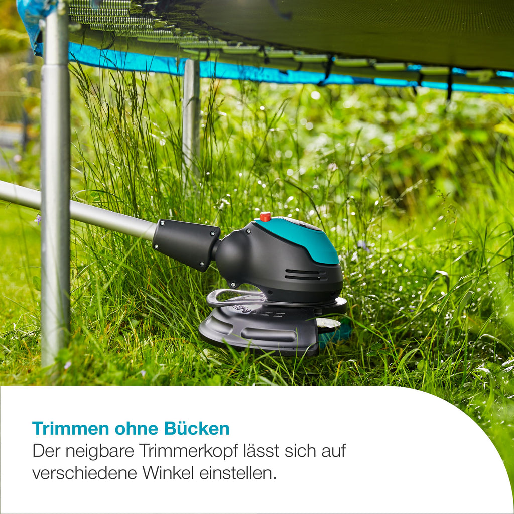 Gardena Akku-Rasentrimmer EasyCut 23/18V P4A Solo: Leistungsstark, Leichtgewicht, Teleskopgriff, Neigbarer Trimmerkopf, Kabellos (14700-55)