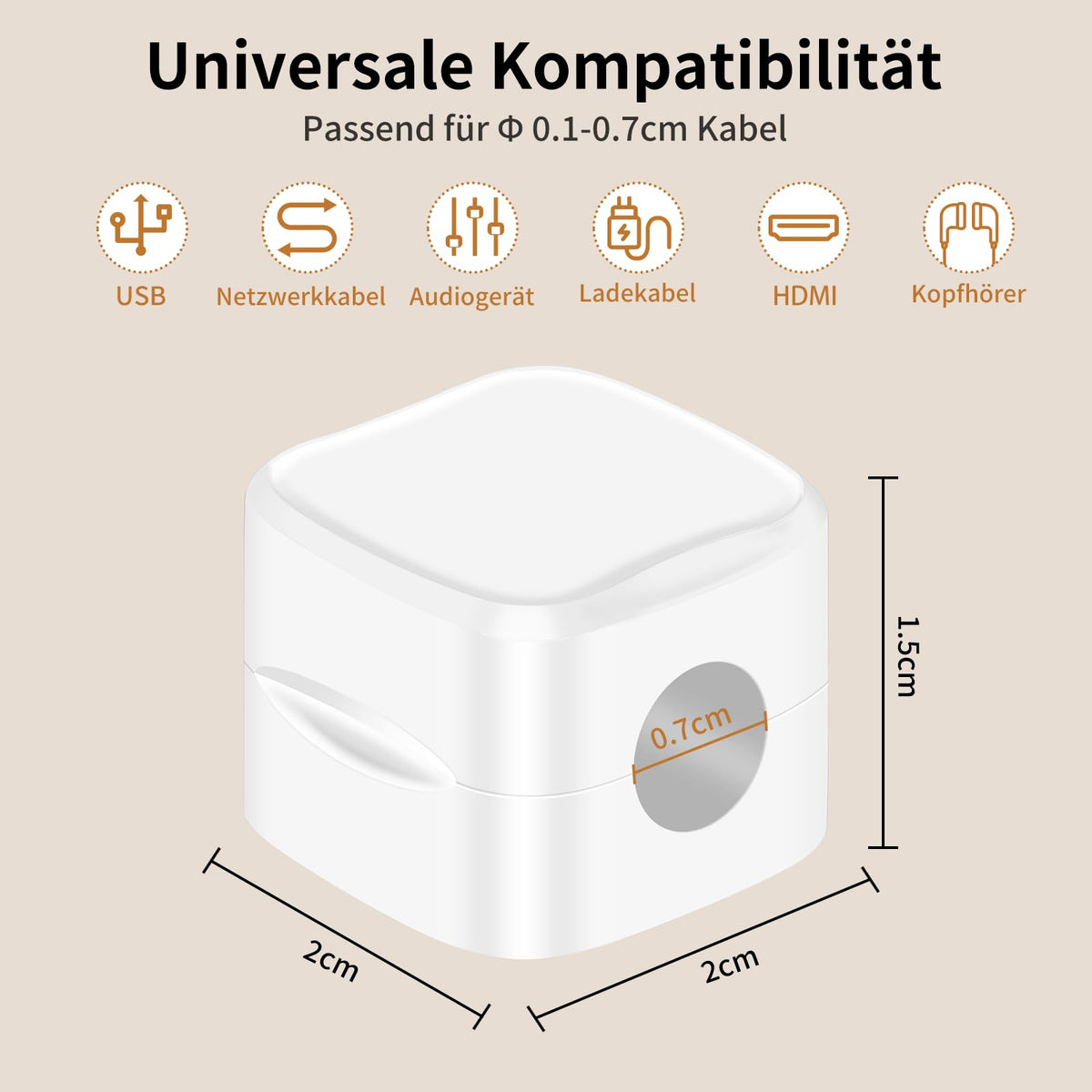 6-Pack Kabelhalter Schreibtisch, NISTARCE Kabelorganizer, Kabelclips Magnetisch[Starker Kleber] Telefon-Ladungskabel-Organisator für Schreibtisch, Zuhause, Büro, Auto (Weiß)