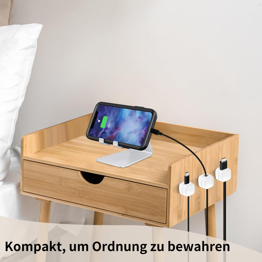 6-Pack Kabelhalter Schreibtisch, NISTARCE Kabelorganizer, Kabelclips Magnetisch[Starker Kleber] Telefon-Ladungskabel-Organisator für Schreibtisch, Zuhause, Büro, Auto (Weiß)