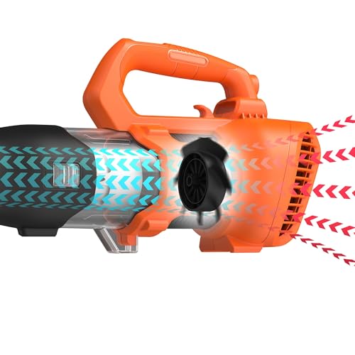 BLACK+DECKER Elektro-Axial-Laubgebläse BEBL184-QS (1.850W, Laubbläser mit hoher Blasgeschwindigkeit von 190 Km/H, Luftvolumen 765 m³/H, integrierter Laubkratzer)