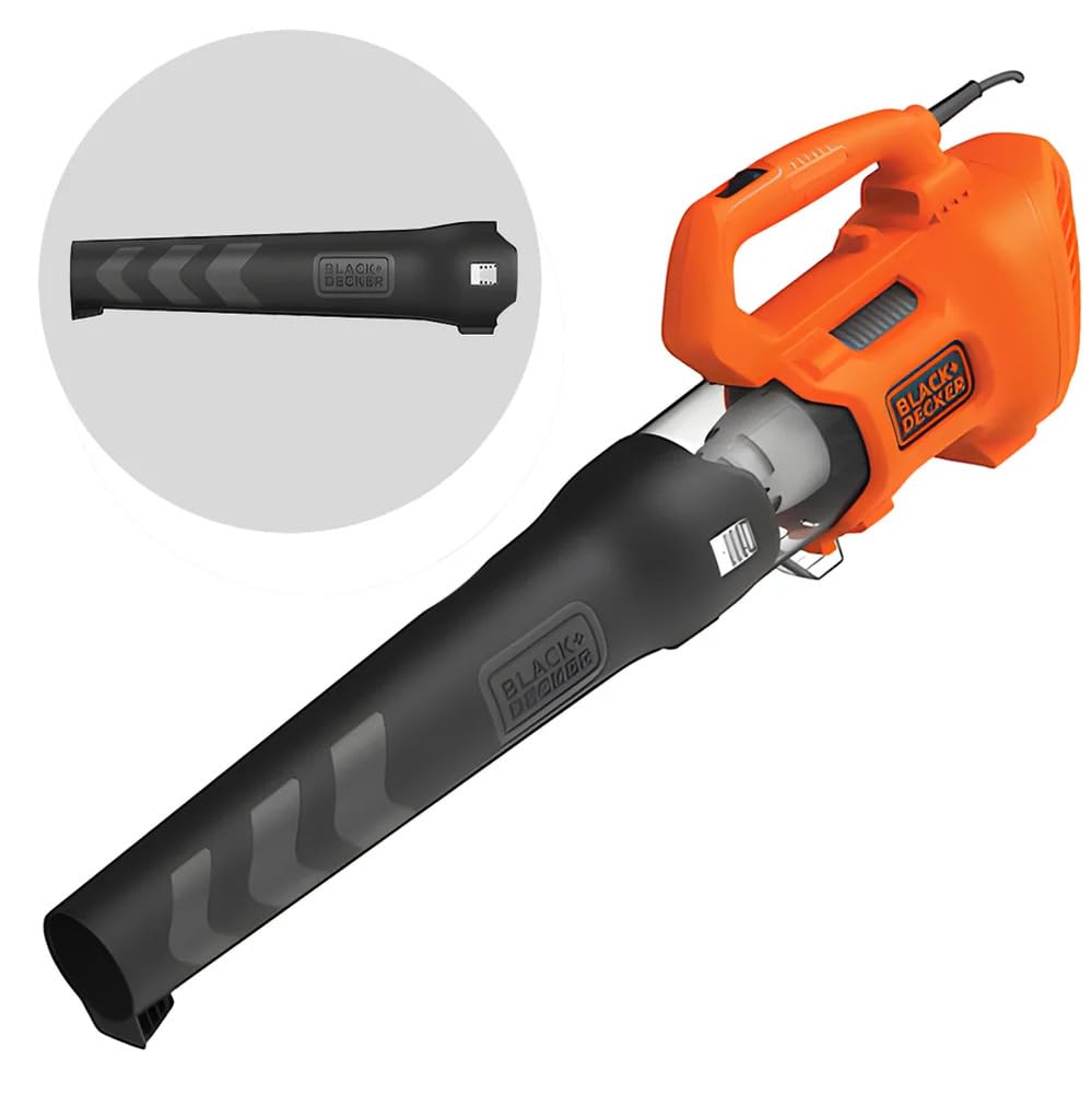 BLACK+DECKER Elektro-Axial-Laubgebläse BEBL184-QS (1.850W, Laubbläser mit hoher Blasgeschwindigkeit von 190 Km/H, Luftvolumen 765 m³/H, integrierter Laubkratzer)