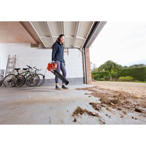 BLACK+DECKER Elektro-Axial-Laubgebläse BEBL184-QS (1.850W, Laubbläser mit hoher Blasgeschwindigkeit von 190 Km/H, Luftvolumen 765 m³/H, integrierter Laubkratzer)