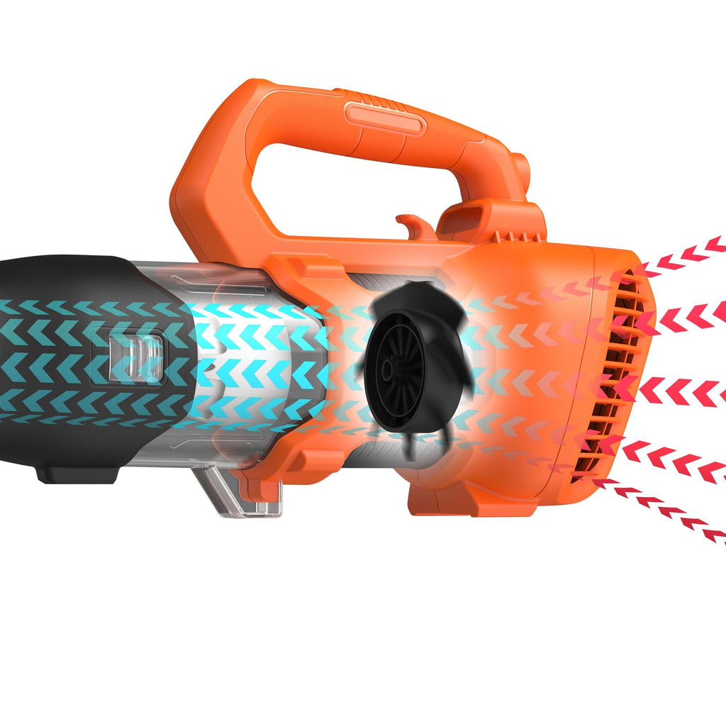 BLACK+DECKER Elektro-Axial-Laubgebläse BEBL184-QS (1.850W, Laubbläser mit hoher Blasgeschwindigkeit von 190 Km/H, Luftvolumen 765 m³/H, integrierter Laubkratzer)