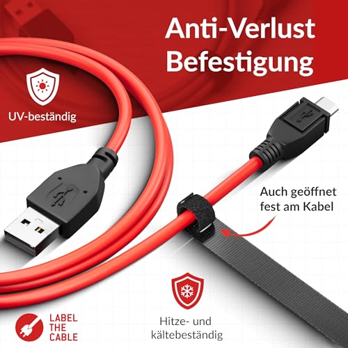 Basic Straps Klett-Kabelbinder, 17cm x 14mm, Schwarz, 10 St