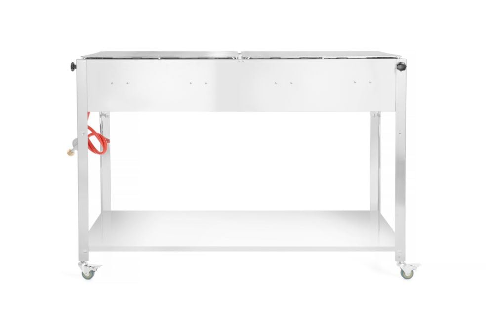 HENDI Grill-Master Quattro, Elektronisches Zündung, mit Gasschlauch und Druckminderer, nur für Verwendung im Aussenbereich, 22kW(Hs), 1270x525x(H)840mm, Edelstahl 18/0, Large