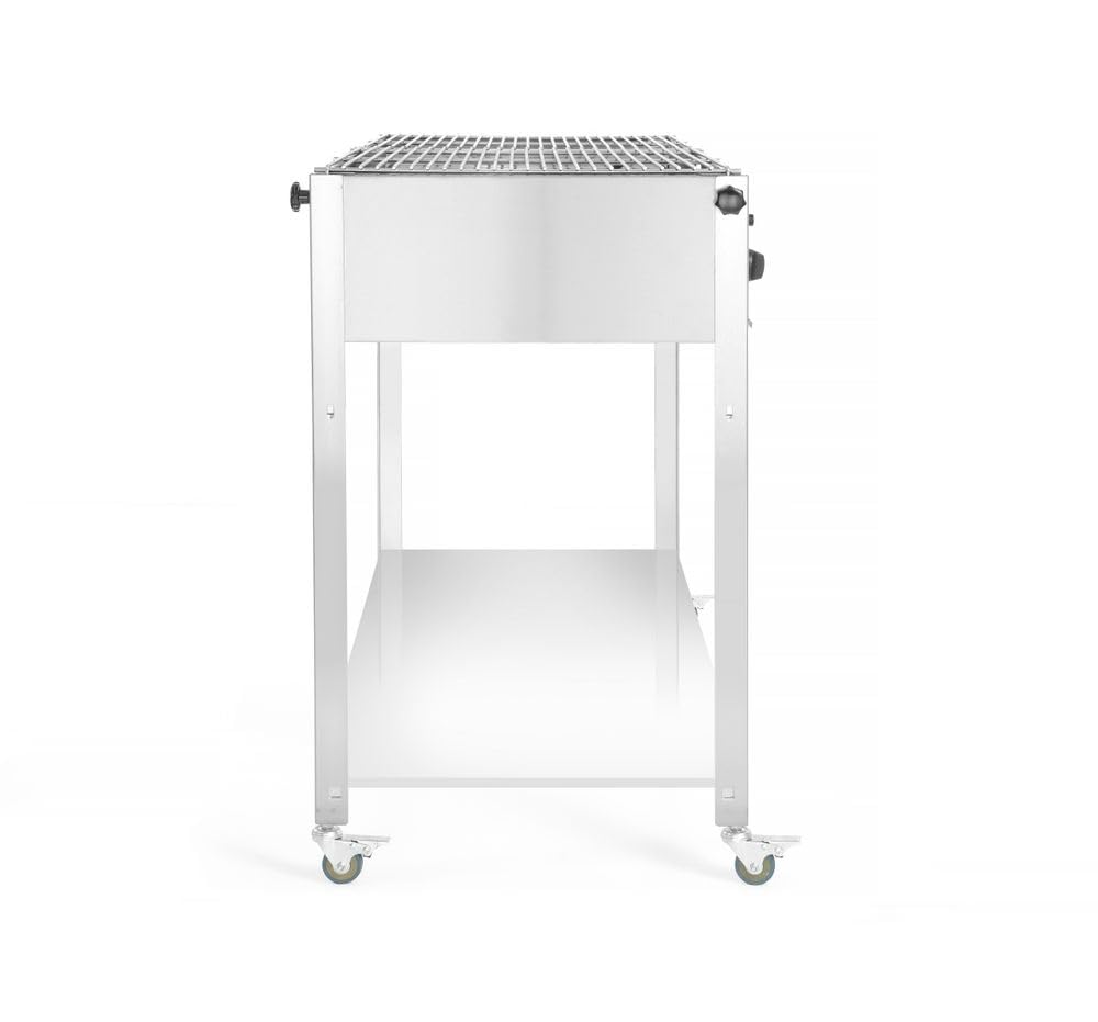 HENDI Grill-Master Quattro, Elektronisches Zündung, mit Gasschlauch und Druckminderer, nur für Verwendung im Aussenbereich, 22kW(Hs), 1270x525x(H)840mm, Edelstahl 18/0, Large