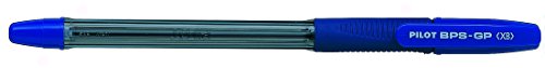 Pilot BPS GP Kugelschreiber 12 Stück gummierter Griff extra breite 1,6 mm Schreibspitze 0,55 mm Strichbreite 12 Stück blau