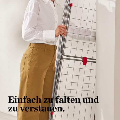 Rayen | Aluminium-Wäscheständer | Mit 20 Meter Fläche | Flügelblockiersystem | Klappbar und rutschfest | Wäscheständer mit XXL-Stäben | Für Innen und Außen | 177 x 55 x 92 cm