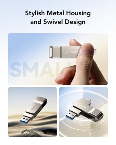 Lexar D40E Dual USB Stick 64GB, USB-C Flash Drive, Silberner Champagner