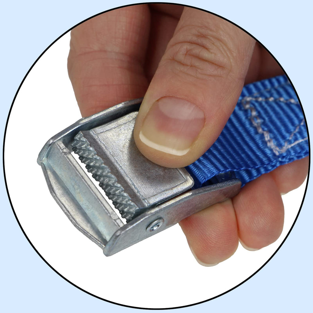 BB Sport Spanngurte Zurrgurt Klemmschloss Blau 250 kg 4er Pack 2,5cm x 4m