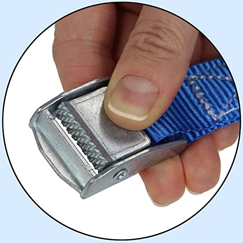 BB Sport Spanngurte Zurrgurt Klemmschloss Blau 250 kg 4er Pack 2,5cm x 4m